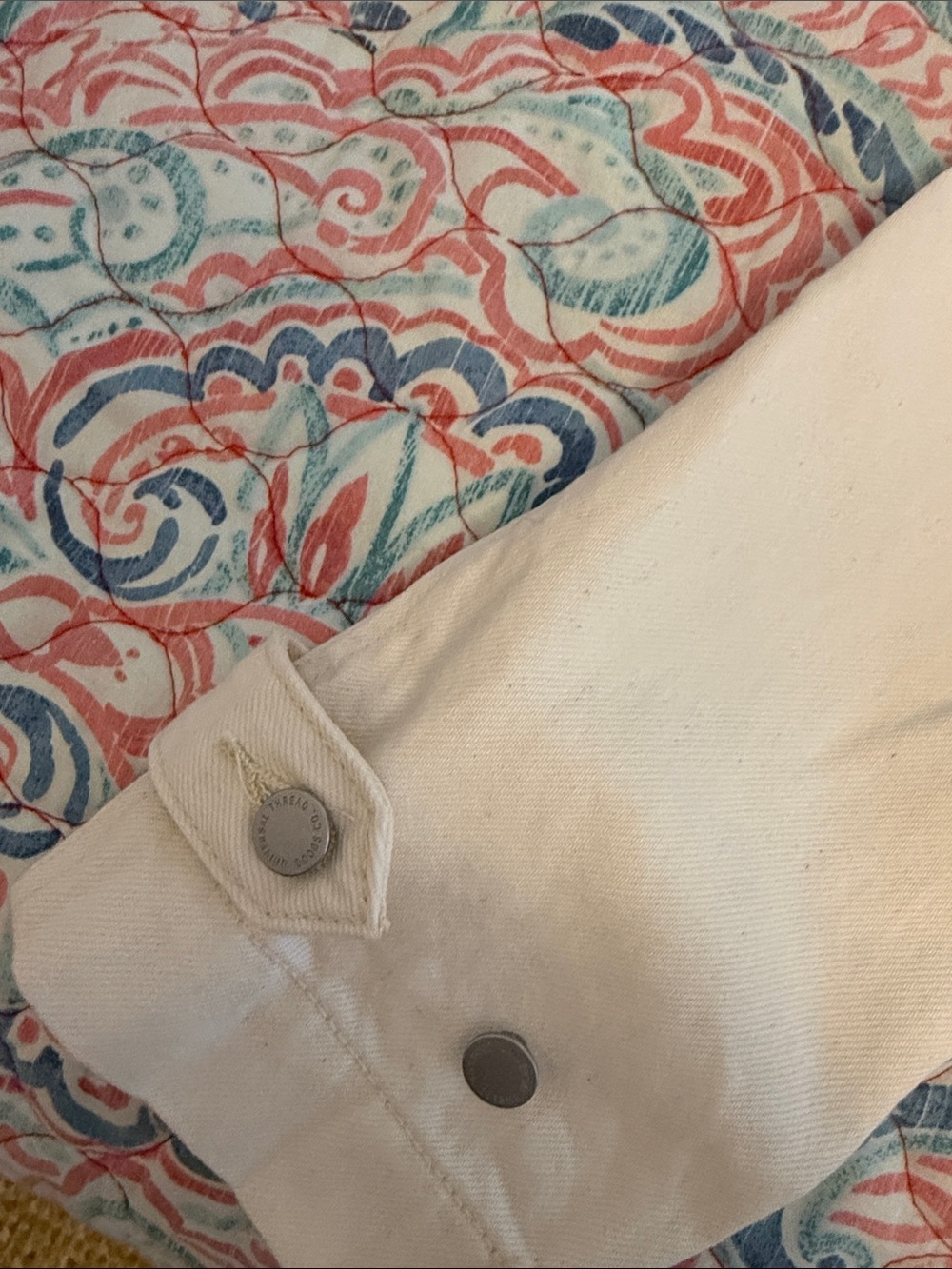 Universal Thread Cream Cropped Double-Breasted denim coat, NWT - Picture 6 of 8